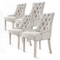 4x French Provincial Dining Chair Oak Leg Amour Cream
