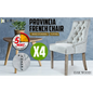 4x French Provincial Dining Chair Oak Leg Amour Grey