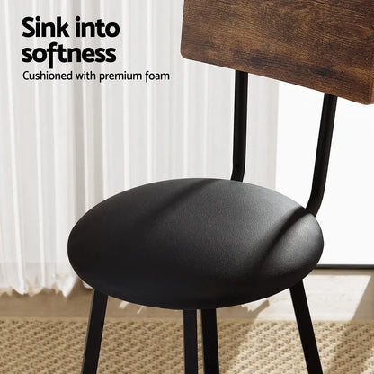 4x Industrial Bar Stools Upholstered Counter Chairs Steel Frame Anti-scratch