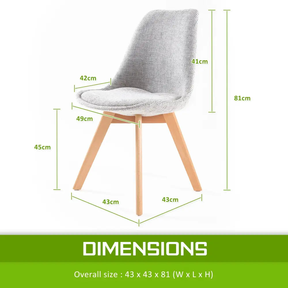 4x Retro Dining Cafe Chair Padded Seat Grey