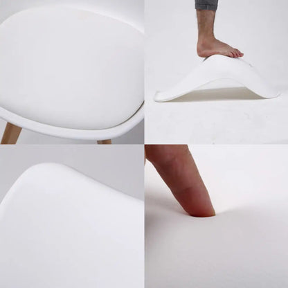 4x Retro Dining Cafe Chair Padded Seat White
