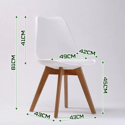 4x Retro Dining Cafe Chair Padded Seat White