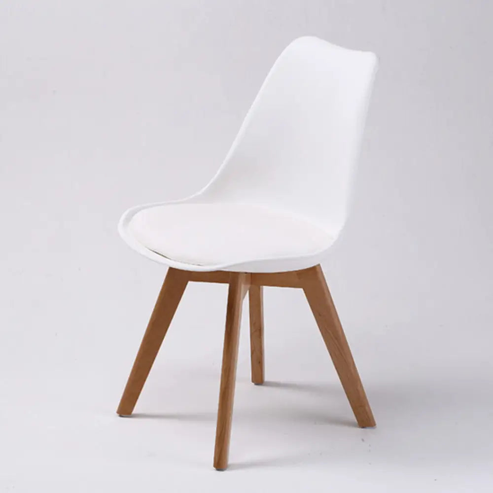 4x Retro Dining Cafe Chair Padded Seat White