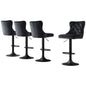 4x Velvet Bar Stool Adjustable Height Nailhead Trim Kitchen Counter