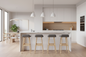 Grey set of 4 wooden bar stools with fabric seat - grey (sophia) - 40.5cm (W) x 41.5cm (D) x 83.5cm (H) Australia