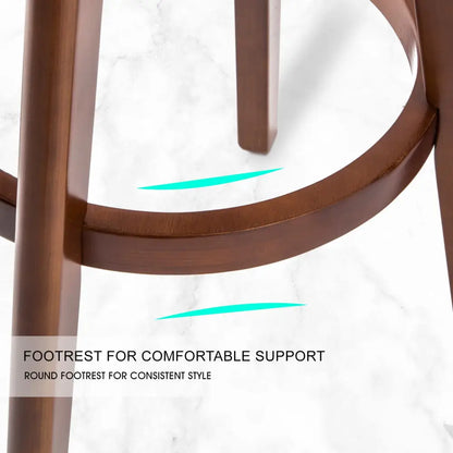 4x Wooden Bar Stool Dining Chair Leather Leila 72cm Black Brown