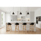 4x Wooden Bar Stool Dining Chair Leather Leila 72cm Black