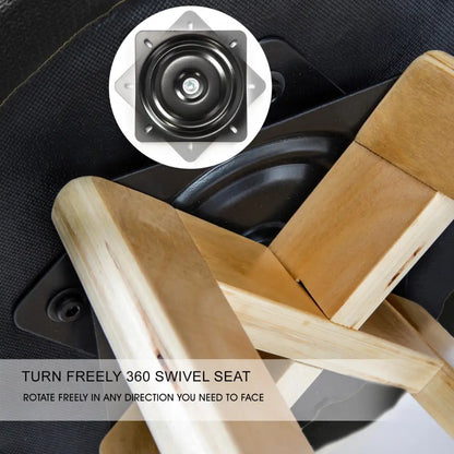 4x Wooden Bar Stool Dining Chair Leather Leila 72cm Black