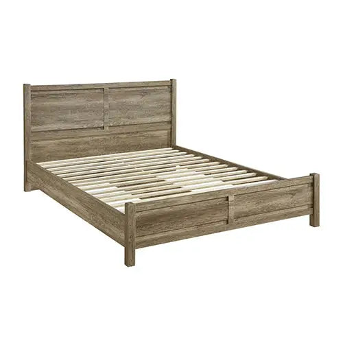 5 Pieces Bedroom Suite Natural Wood Like Mdf Structure Double Size Oak Colour Bed Bedside Table Tallboy & Dresser