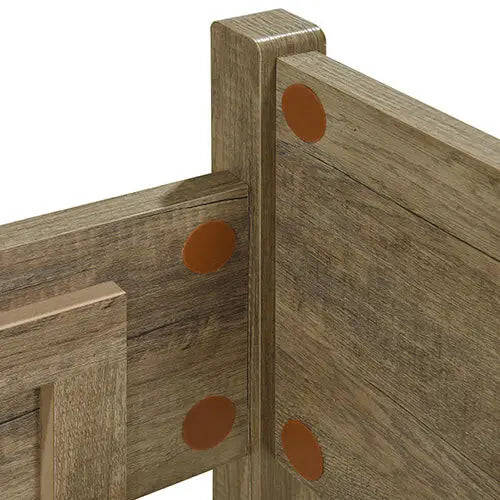 5 Pieces Bedroom Suite Natural Wood Like Mdf Structure King Size Oak Colour Bed Bedside Table Tallboy & Dresser