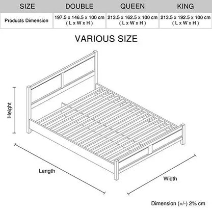 5 Pieces Bedroom Suite Natural Wood Like Mdf Structure King Size Oak Colour Bed Bedside Table Tallboy & Dresser