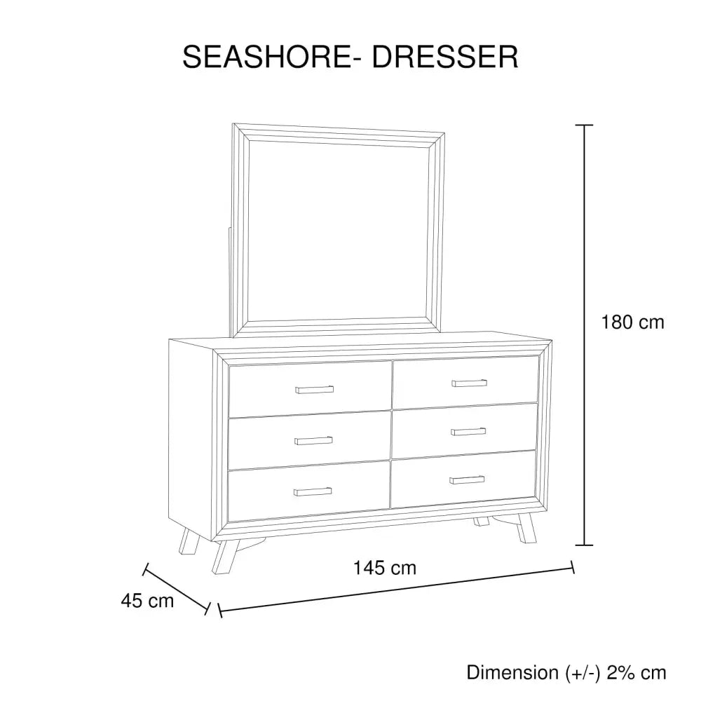 5 Pieces Bedroom Suite Queen Size Silver Brush in Acacia Wood Construction Bed Bedside Table Tallboy & Dresser