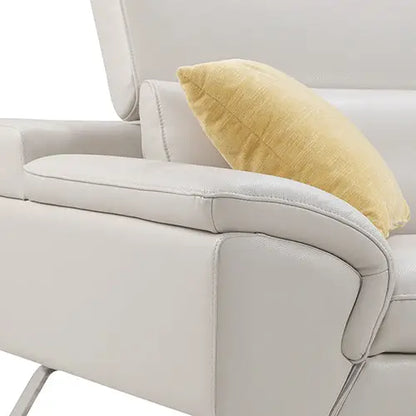 5 Seater Lounge Cream Colour Leatherette Corner Sofa Couch with Chaise