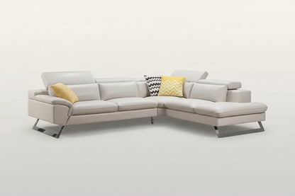 5 Seater Lounge Cream Colour Leatherette Corner Sofa Couch with Chaise