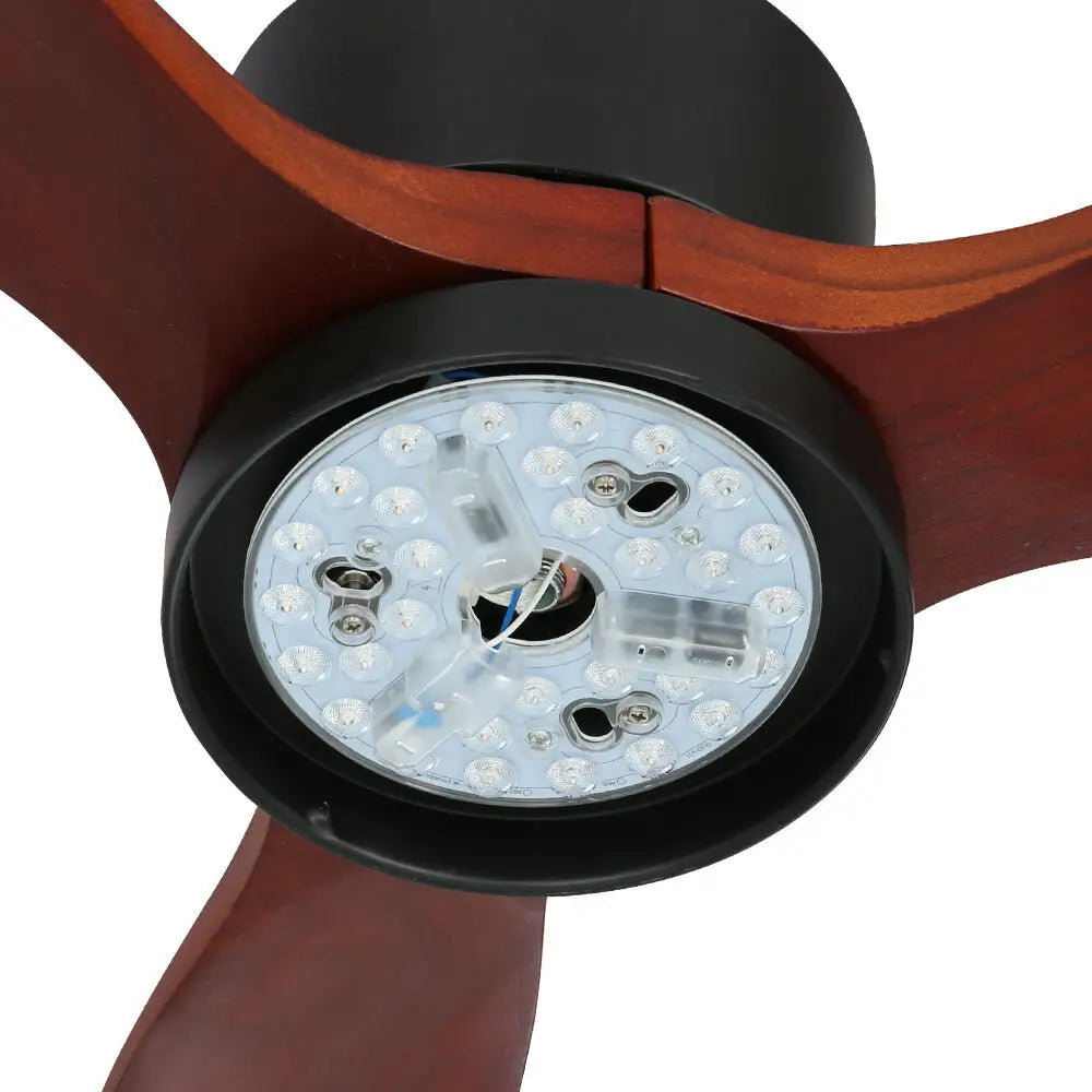 52’’ Ceiling Fan Ac Motor 3 Blades W/light - Dark Wood