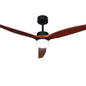 52’’ Ceiling Fan Ac Motor 3 Blades W/light - Dark Wood