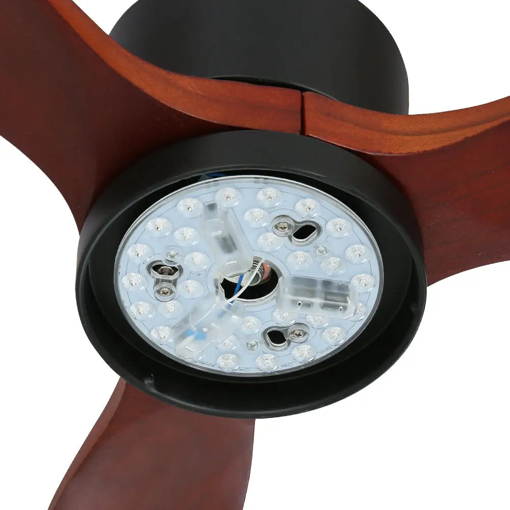 52’’ Ceiling Fan Ac Motor 3 Blades W/light - Dark Wood