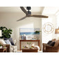 52’’ Ceiling Fan Ac Motor 3 Blades W/remote - Dark Wood