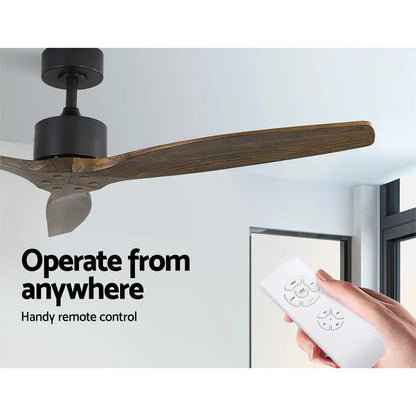 52’’ Ceiling Fan Ac Motor 3 Blades W/remote - Dark Wood