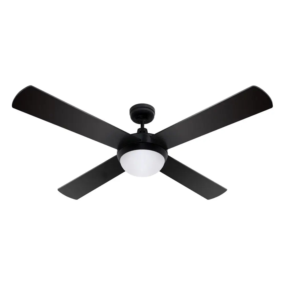 52’’ Ceiling Fan Ac Motor W/light W/remote - Black