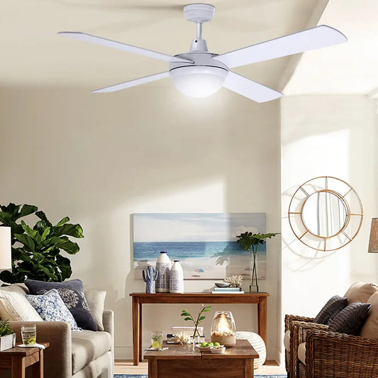 52’’ Ceiling Fan Ac Motor W/light W/remote - White