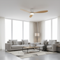 52'' Ceiling Fan DC Motor w/Light w/Remote - Light Wood