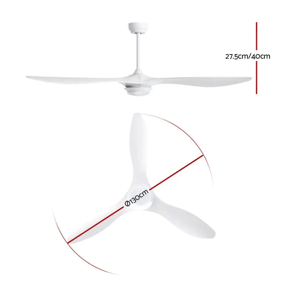 52’’ Ceiling Fan Dc Motor W/light W/remote - White