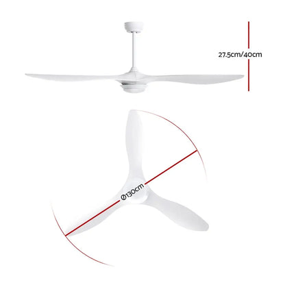 52’’ Ceiling Fan Dc Motor W/light W/remote - White