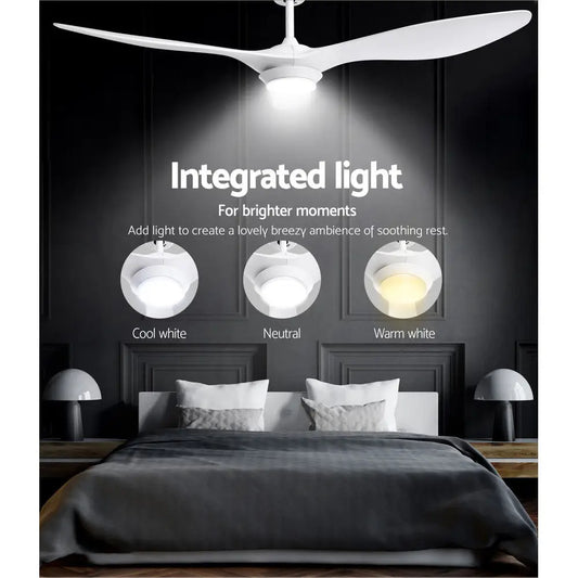 52’’ Ceiling Fan Dc Motor W/light W/remote - White