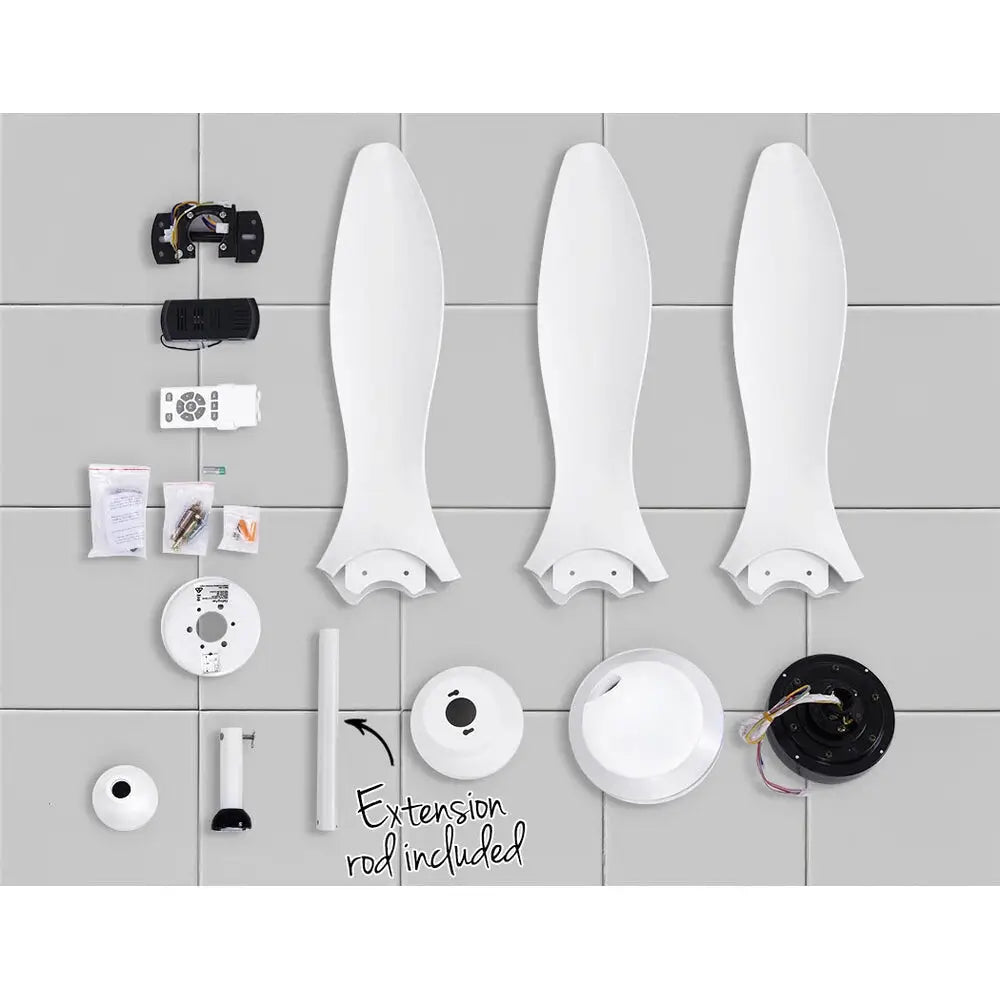 52’’ Ceiling Fan Dc Motor W/light W/remote - White