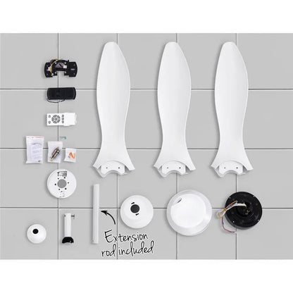 52’’ Ceiling Fan Dc Motor W/light W/remote - White