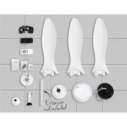 52’’ Ceiling Fan Dc Motor W/light W/remote - White