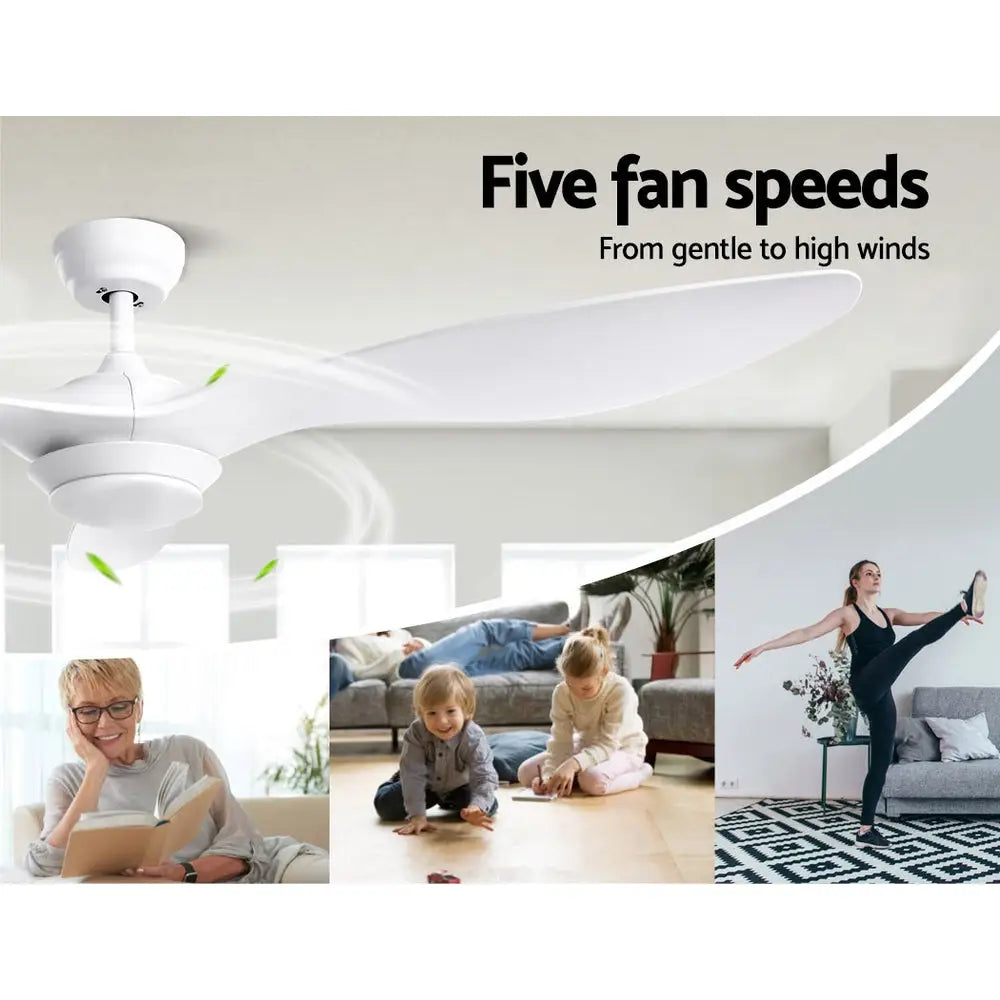 52’’ Ceiling Fan Dc Motor W/light W/remote - White