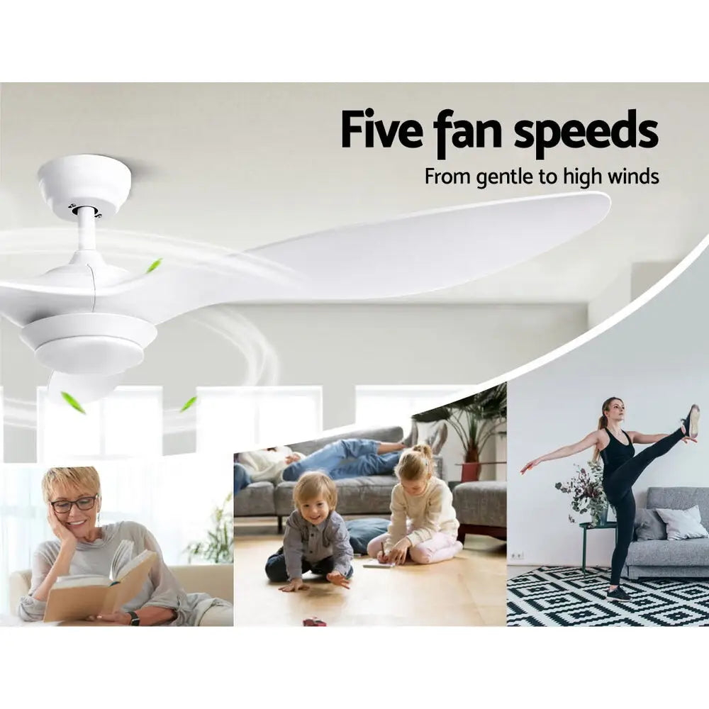 52’’ Ceiling Fan Dc Motor W/light W/remote - White