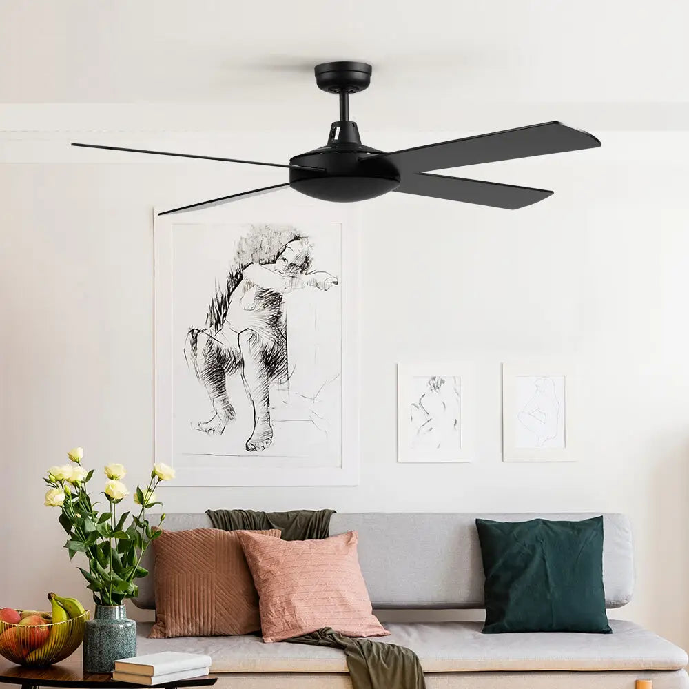 52’’ Ceiling Fan W/remote - Black
