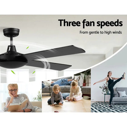 52’’ Ceiling Fan W/remote - Black