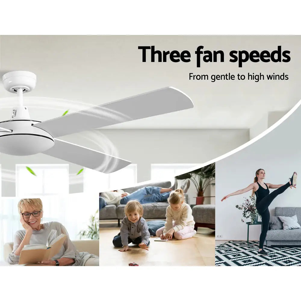 52’’ Ceiling Fan W/remote - White