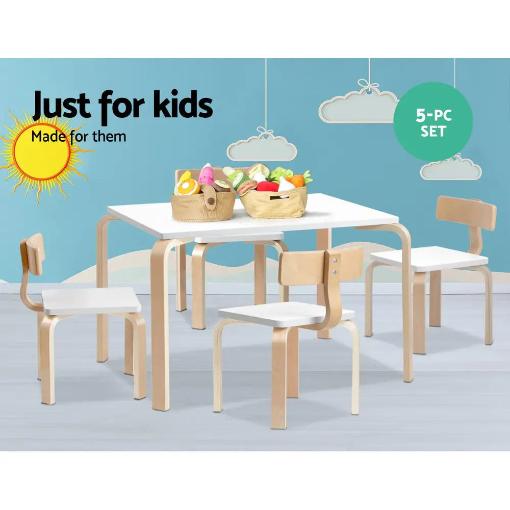 5pcs Kids Table and Chairs Set Activity Toy Play Desk