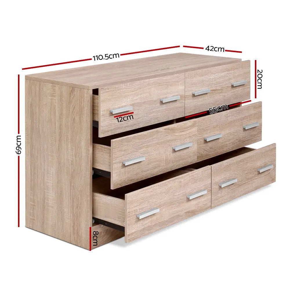 6 Chest of Drawers - Veda Pine