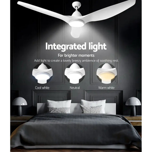 64’’ Ceiling Fan Dc Motor W/light W/remote - White