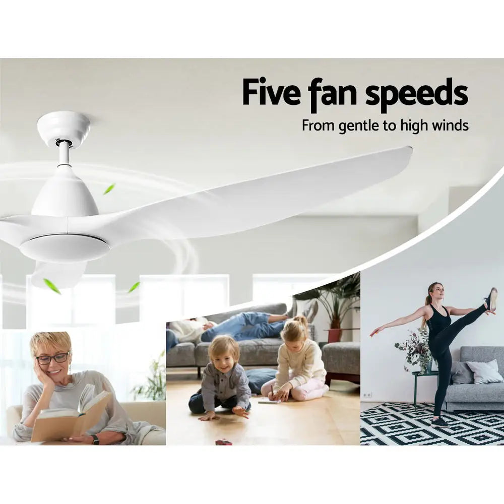 64’’ Ceiling Fan Dc Motor W/light W/remote - White