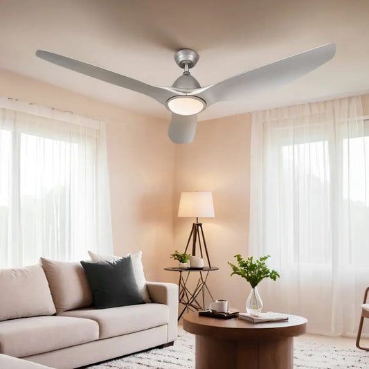 64 Inch Ceiling Fan Dc Motor W/light W/remote - Silver