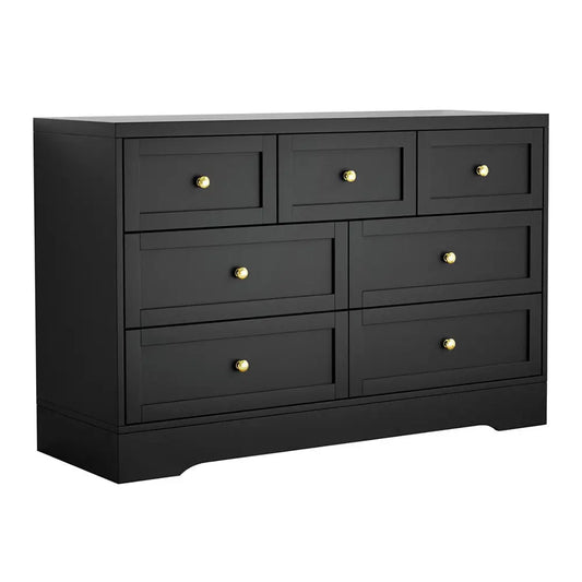 7 Chest of Drawers Dresser Table Black
