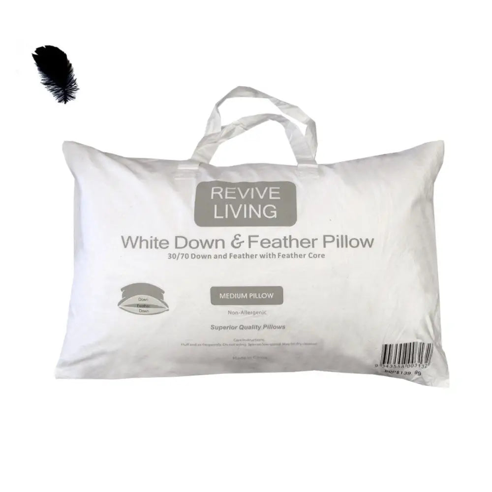 70% Feather 30% Down Superior Medium Standard Pillow 48 x 73 Cm