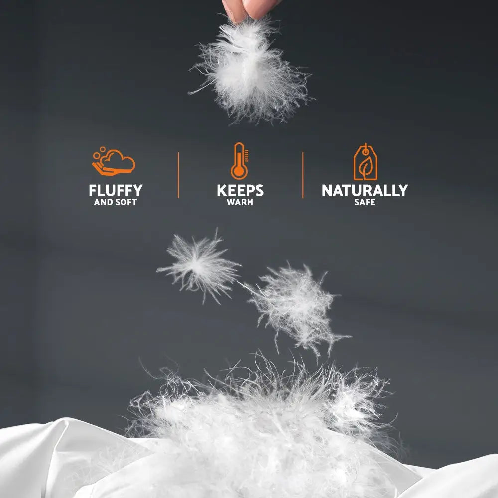 800gsm Goose Down Feather Quilt Queen | White Fluffy Soft Feathers