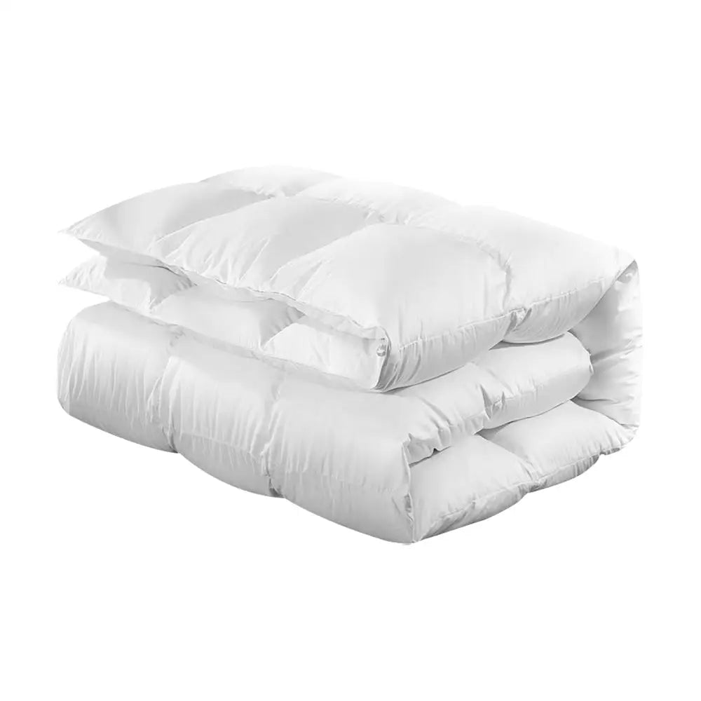 800gsm Goose Down Feather Quilt Queen | White Plush Quilt Soft Puffy