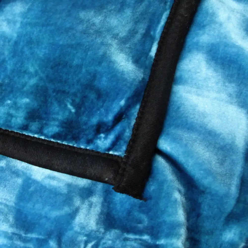 800gsm Luxury Reversible Animal Pattern Mink Blanket Queen 200 x 240 Cm Three Tigers Blue