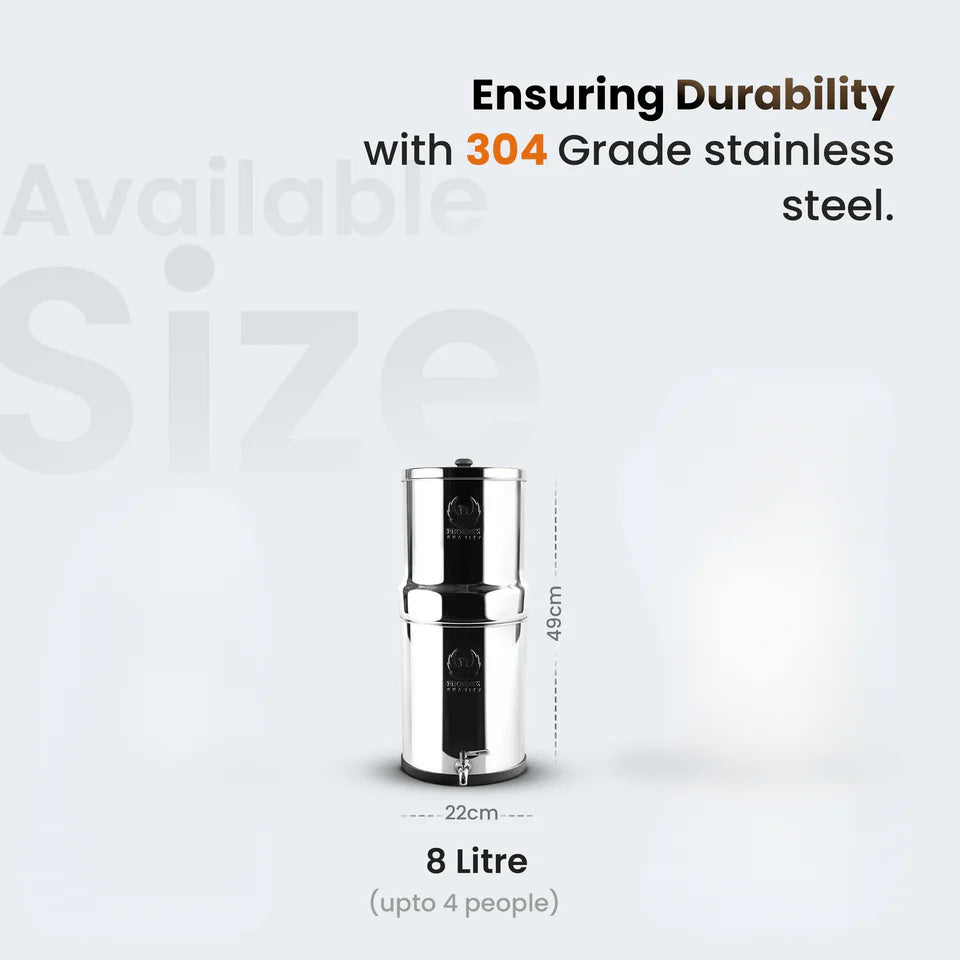 Premium Stainless Steel Gravity Water Filter With Tap