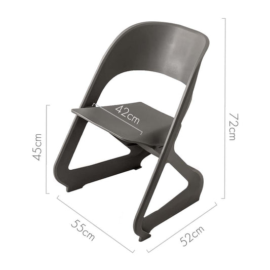 In Set of 4 Dining Chairs Office Cafe Lounge Seat Stackable Plastic Leisure Chairs Grey