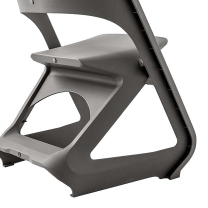 In Set of 4 Dining Chairs Office Cafe Lounge Seat Stackable Plastic Leisure Chairs Grey